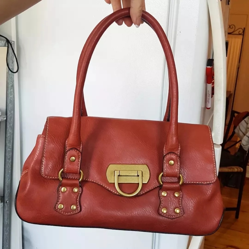 Burnt brown shoulder purse